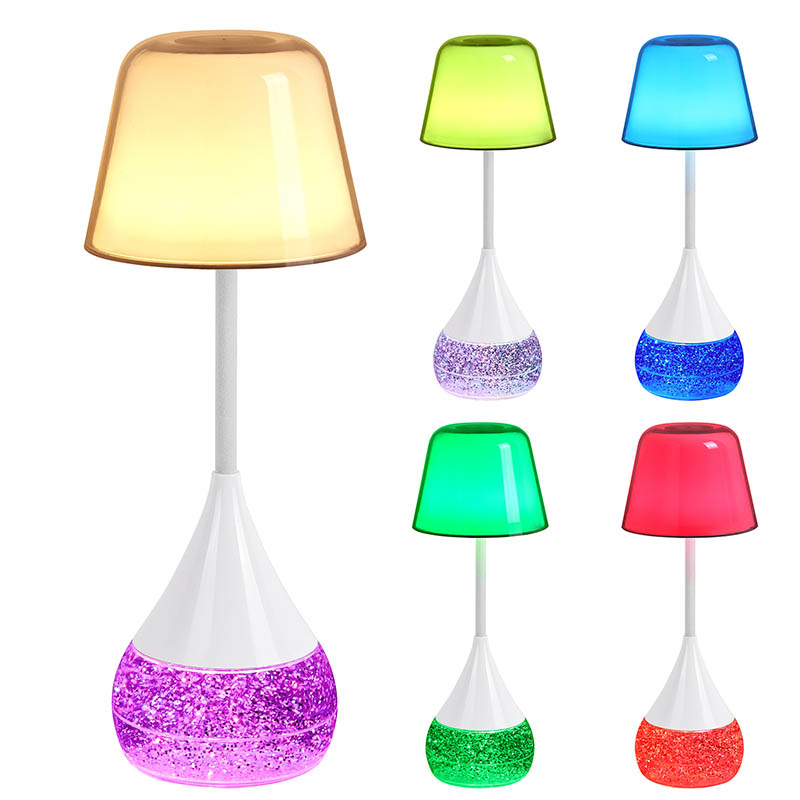 Elegants ja innovatsioon LED -laualamp koos RGB glitter -alusega