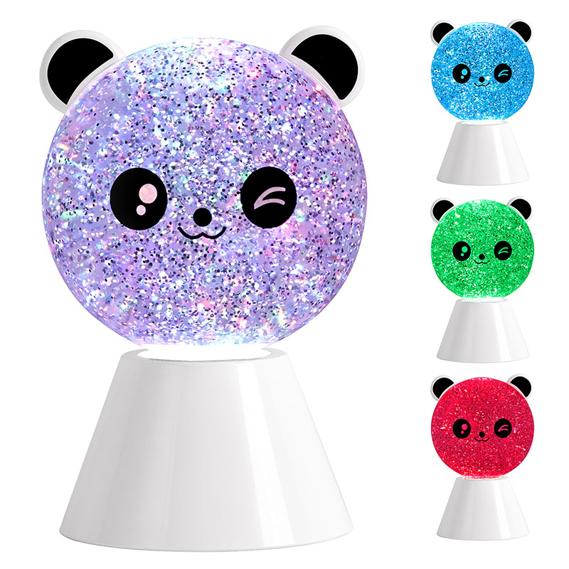 Smile Panda öölamp RGB Glitter Liquidiga